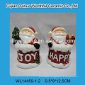 2016 new ceramic christmas crafts,christmas snowman dolls with led light